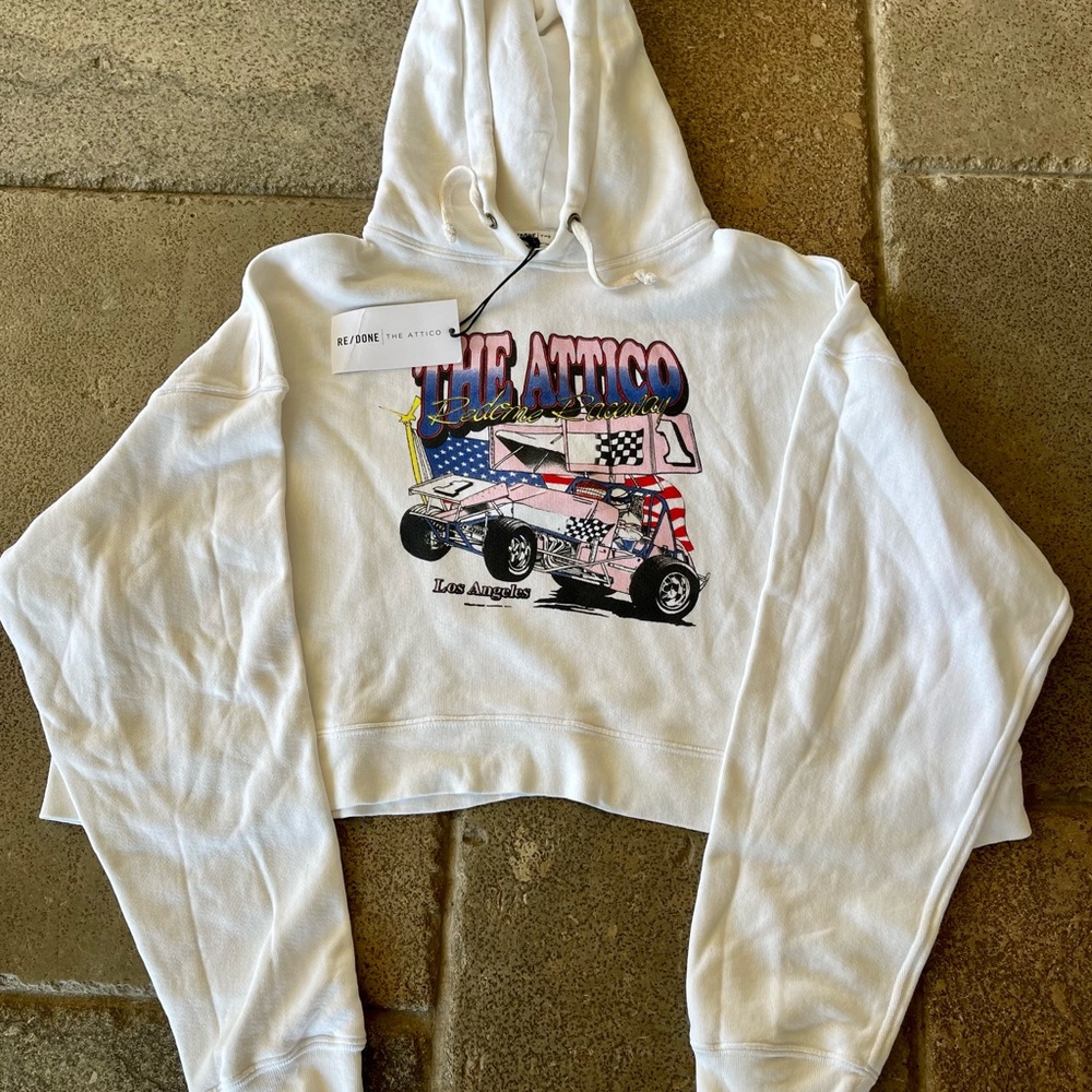NWT Re/Done X The Attico Oversized Cropped Hoodie/Sweatshirt XS